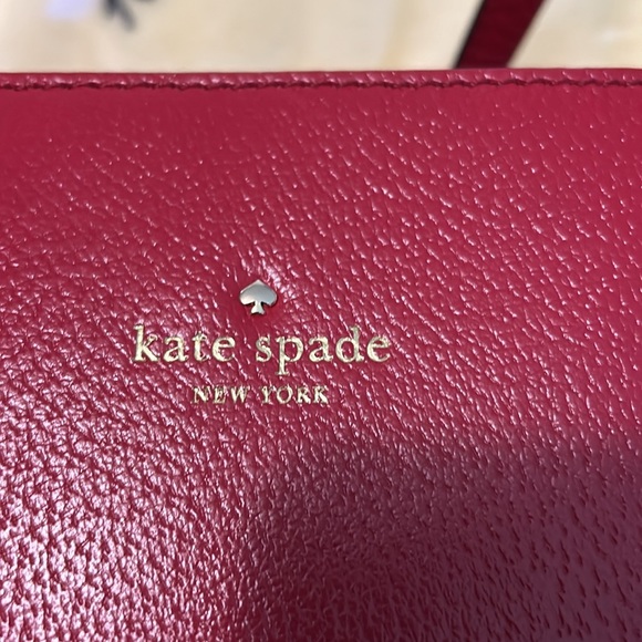 Red leather, Kate Spade tote - Picture 5 of 10
